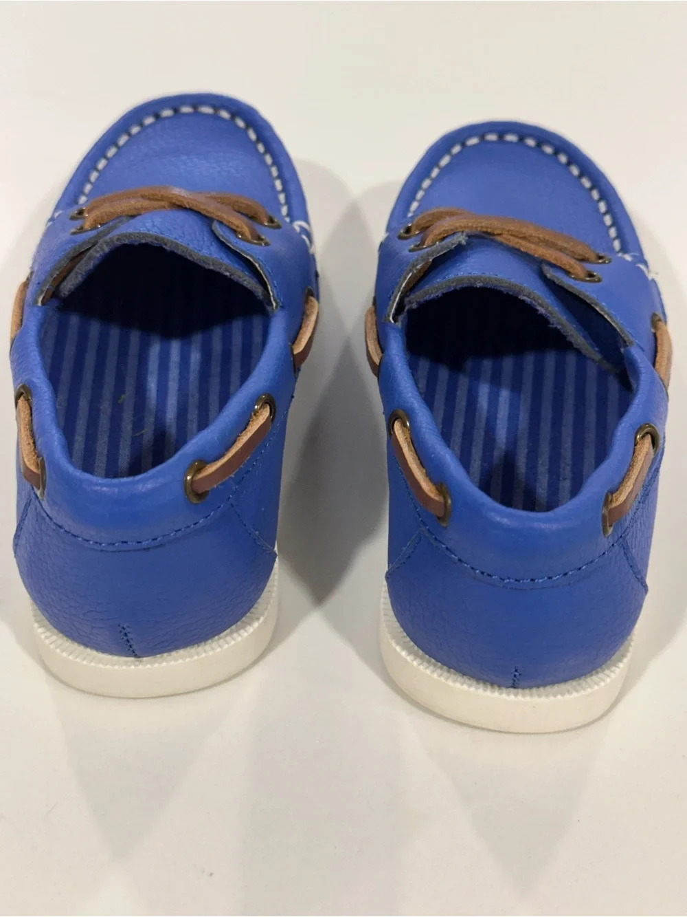 Janie and Jack Royal Blue & Brown Kids Boat Shoes